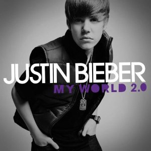 My world 2.0 Capa do primeiro album do Justin Bieber, My World 2.0. - Capa preta e branca fonte na cor roxa.